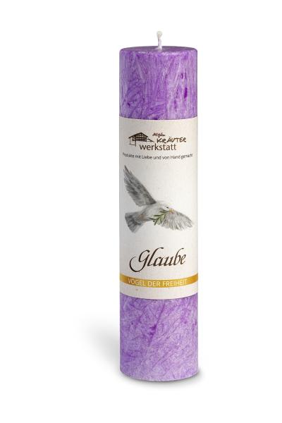 GLAUBE - Allgäuer Heilkräuter Kerze - Vögel der Freiheit